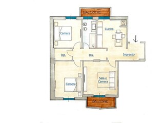 Appartement Marina di Grosseto Grondplan 39