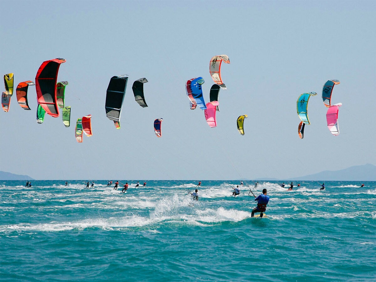 Kite-surfing am Strand