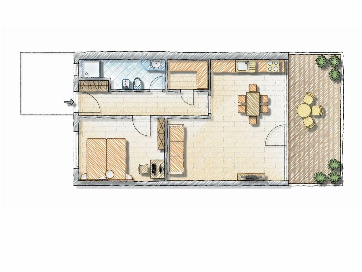 Grundriss Chalet mit Sauna