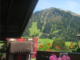 Blick vom Balkon auf die Kanzelwand