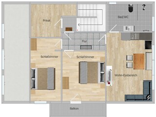 Raumplan Wohnung Vallüla
