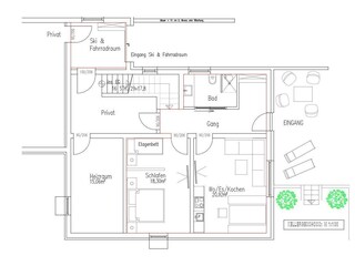 Ferienwohnung Saxenhammer - Grundriss Wohnung