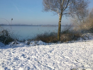 Der See in Xanten im Schnee