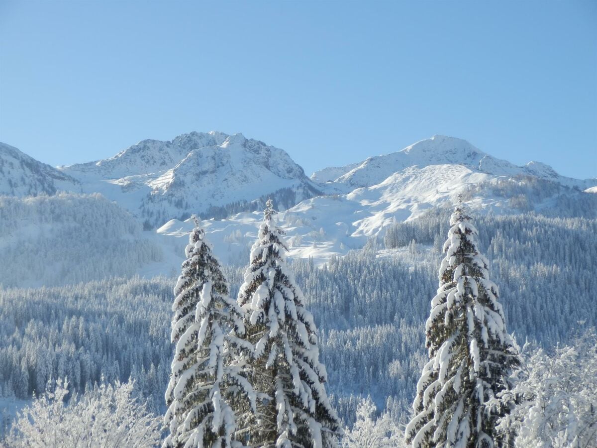 Blick auf Skigebiet  Richtung Süden