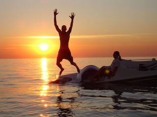 Tretbootfahrt in der Abendsonne