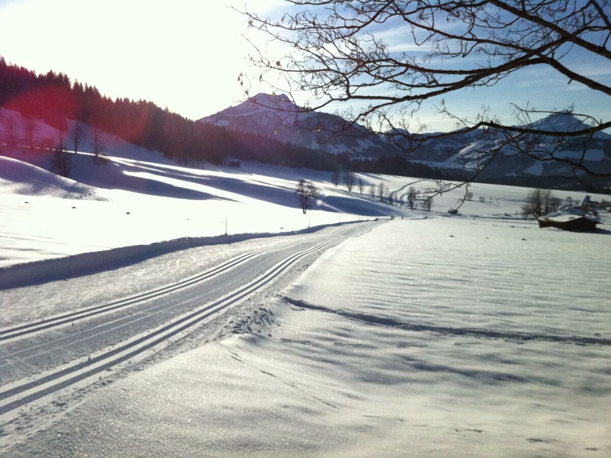 Sonnenloipe vor unserem Haus