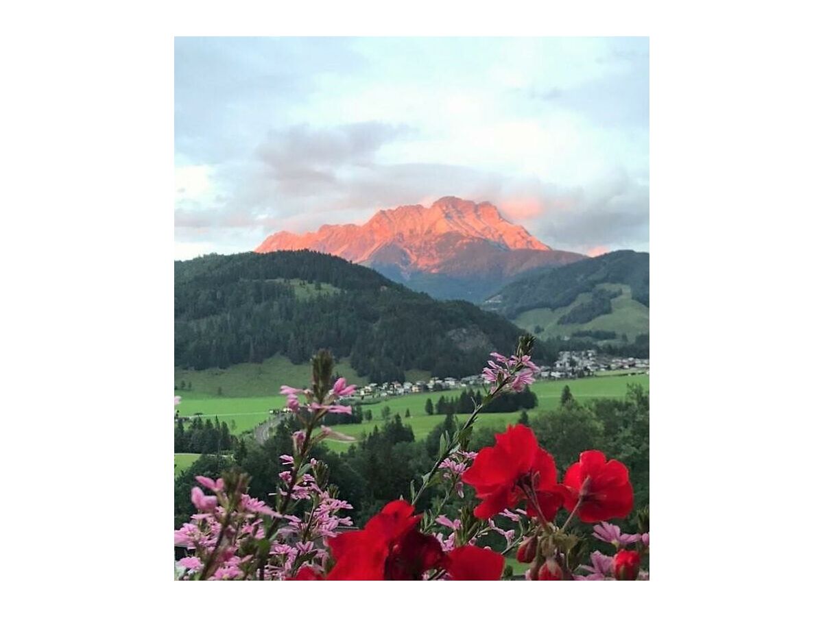 Aussicht Almrose abends Ferienhof Obertenn