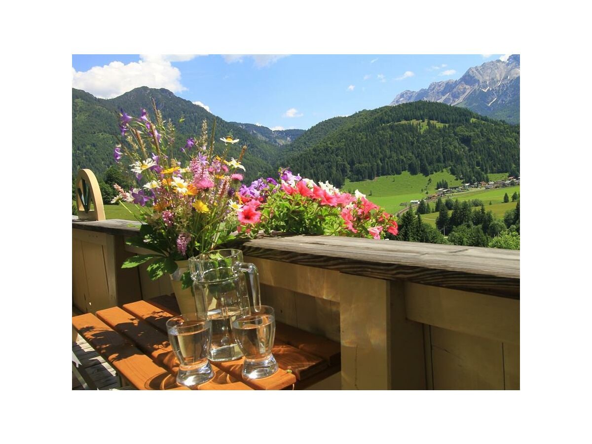 Aussicht vom Balkon am Ferienhof Obertenn