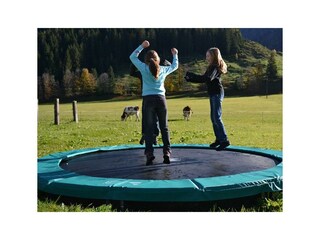 Großes Bodentrampolin im Garten