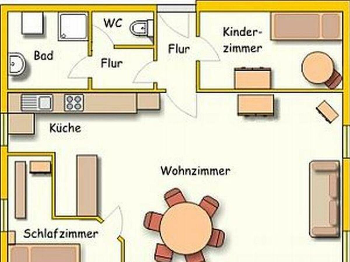 Wohnung B Grundriss 76,57 qm