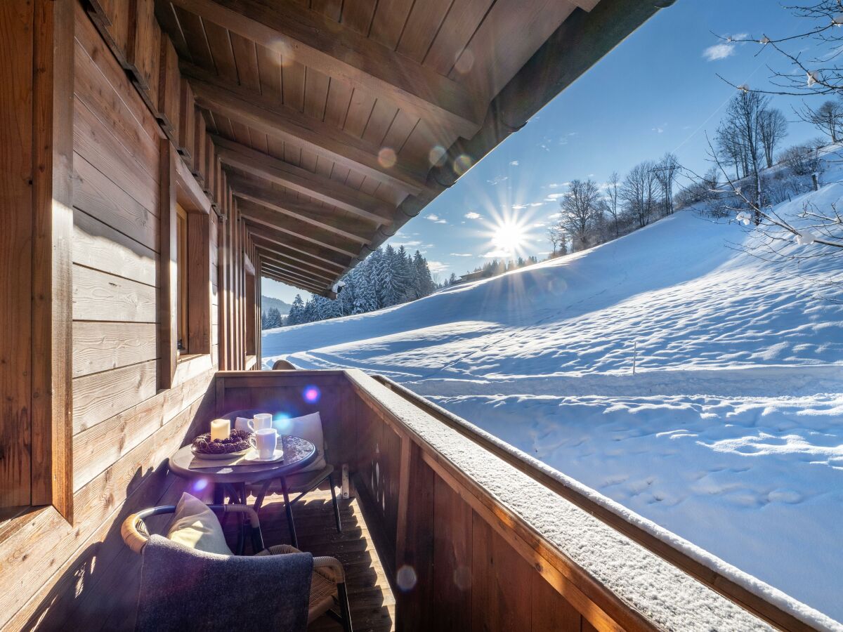 Biobauernhof Niederlehen Winteraussicht vom Balkon