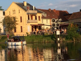 Blick auf das Haus und die Balkone