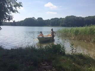 Isolated bathing bay on our lake
