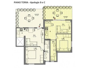 Appartamento per vacanze Terme Vigliatore Pianta del piano 22