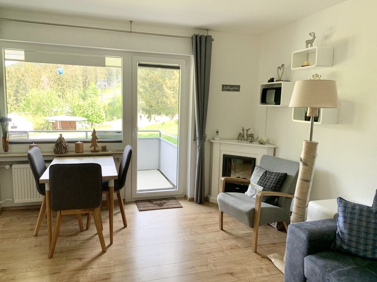 living room with dining area