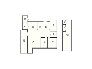 Vakantiehuis Spøttrup Grondplan 24