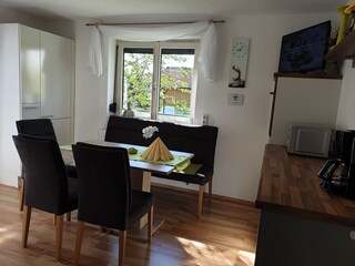 Küche mit Bergblick