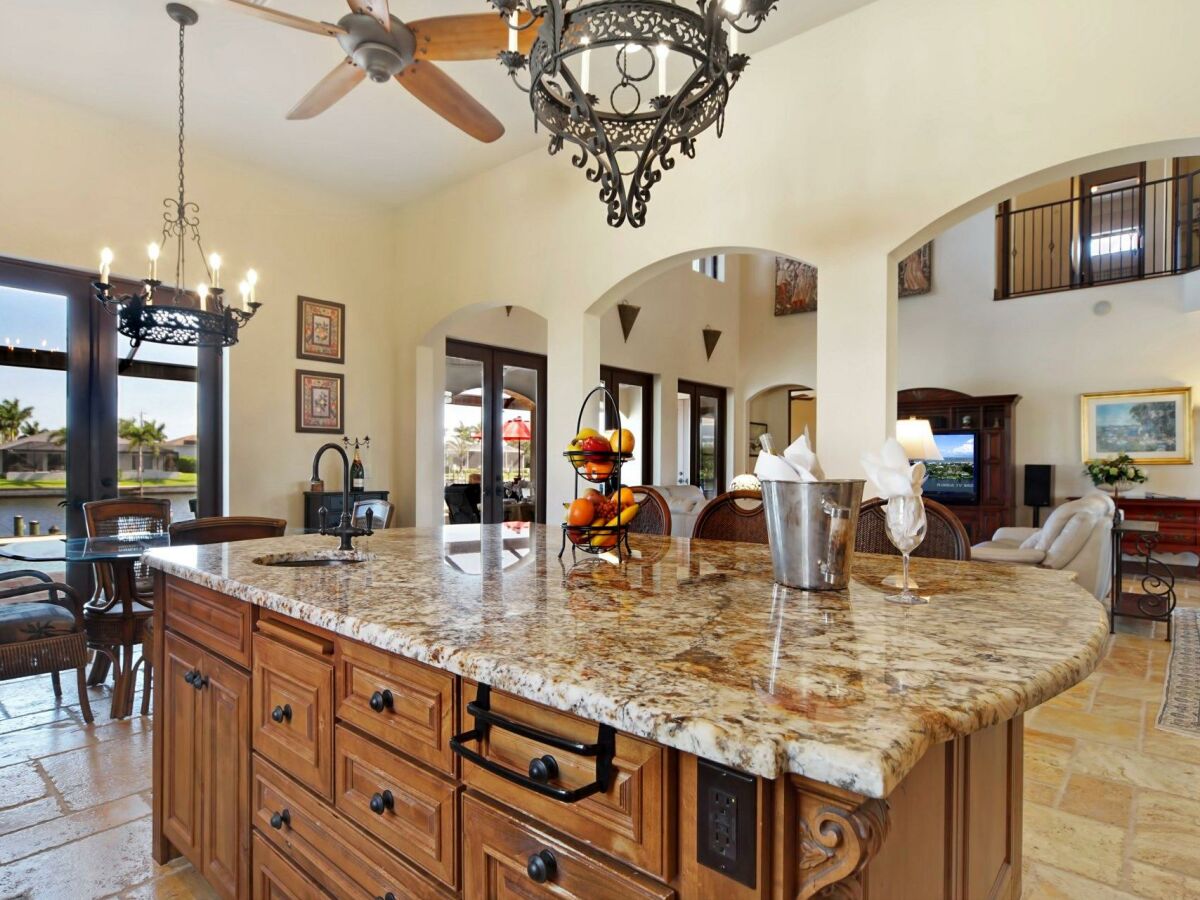 open kitchen of the villa in Cape Coral, Florida