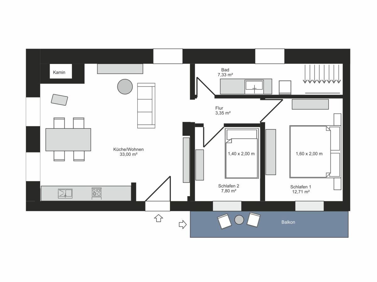 Grundriss Ferienwohnung