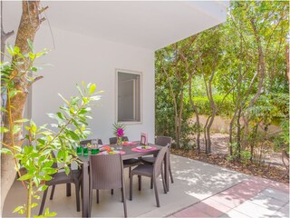Veranda with dining table