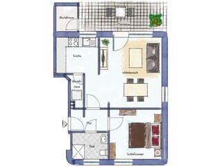 Appartamento per vacanze Greetsiel Pianta del piano 22