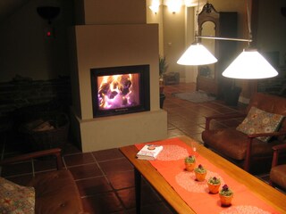 Kamin im  Wohnzimmer