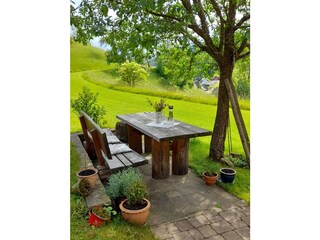Sitzplatz mit Blick ins Grüne