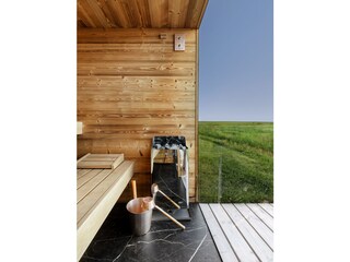 Blick aus der Sauna