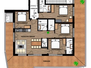 Appartamento Berwang Pianta del piano 15