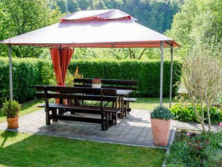 Pavilion with seating area