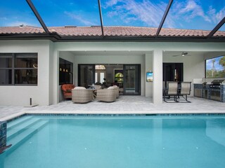Lanai with outdoor kitchen