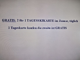 im Januar  7.1.  Skikarte GRATIS
