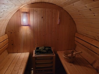 Unsere Sauna von innen