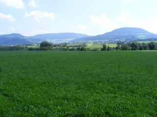 Felder mit Blick auf die Kaiserberge