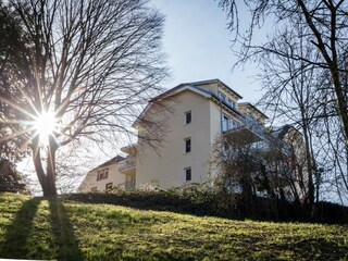 Blick vom Wanderweg der direkt am Haus startet