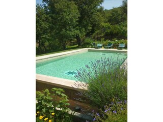 der Pool mit Überlaufkante