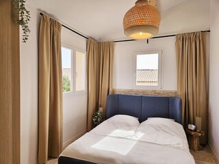 Bedroom 1 with ensuite bathroom, walk-in shower