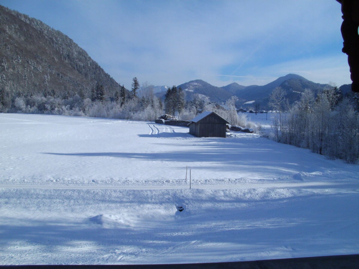 Winterliche Aussicht vom Balkon