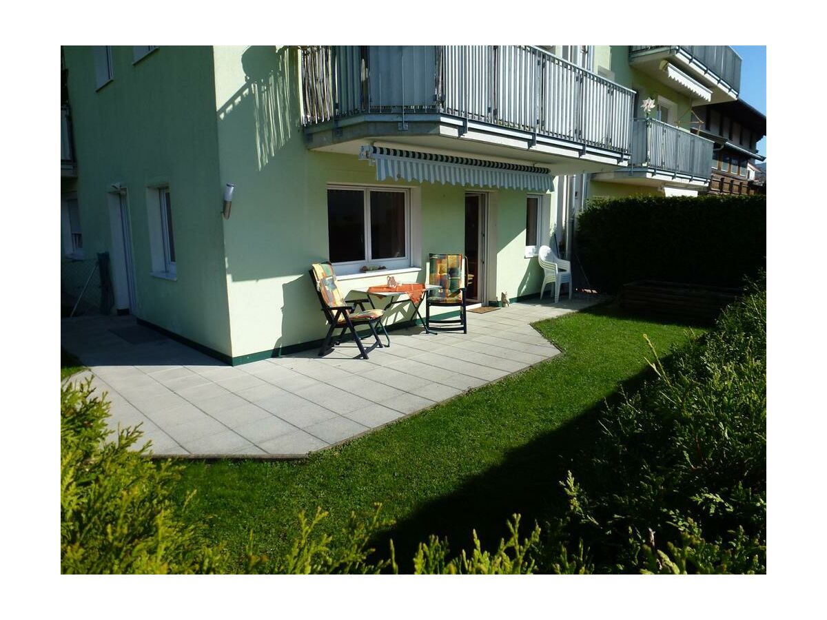 Ferienwohnung Sonnenwiese, Terrasse im Sommer