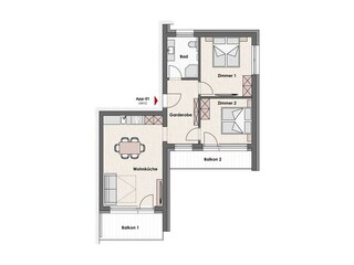 Ferienwohnung Hausberg Grundriss