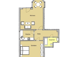 Floor plan of apartment 1