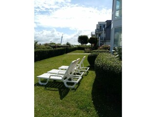 Sunbathing lawn in front of apartment 1