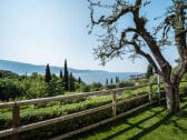 Im Garten mit wunderschönen Blick auf den Gardasee