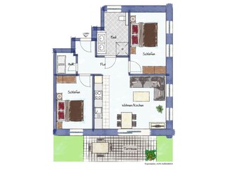 Appartamento per vacanze Greetsiel Pianta del piano 22