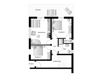 Grundriss der Wohnung 1
