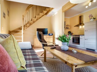 Zugang zum Schlafbereich, offene Küche