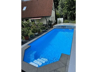 Pool mit Römertreppe und Gegenstromanlage