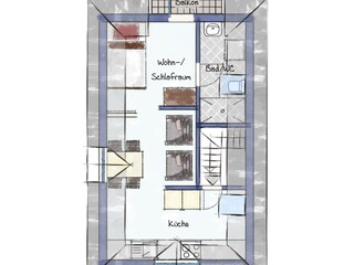 Apartamento de vacaciones Krummhörn Plano de planta 21