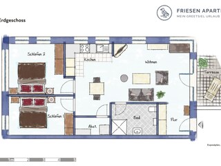 Appartamento per vacanze Greetsiel Pianta del piano 24