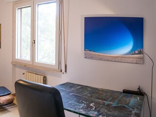 Work table in the studio room